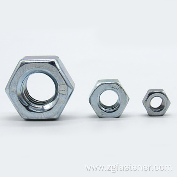 GB6172 blue white zinc galvanized Hexagon thin Nuts